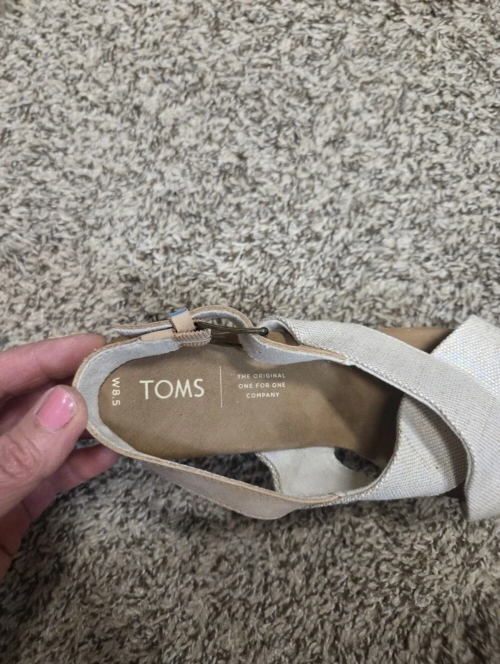 Toms Cream Cross-Strap Cork Platform Sandals